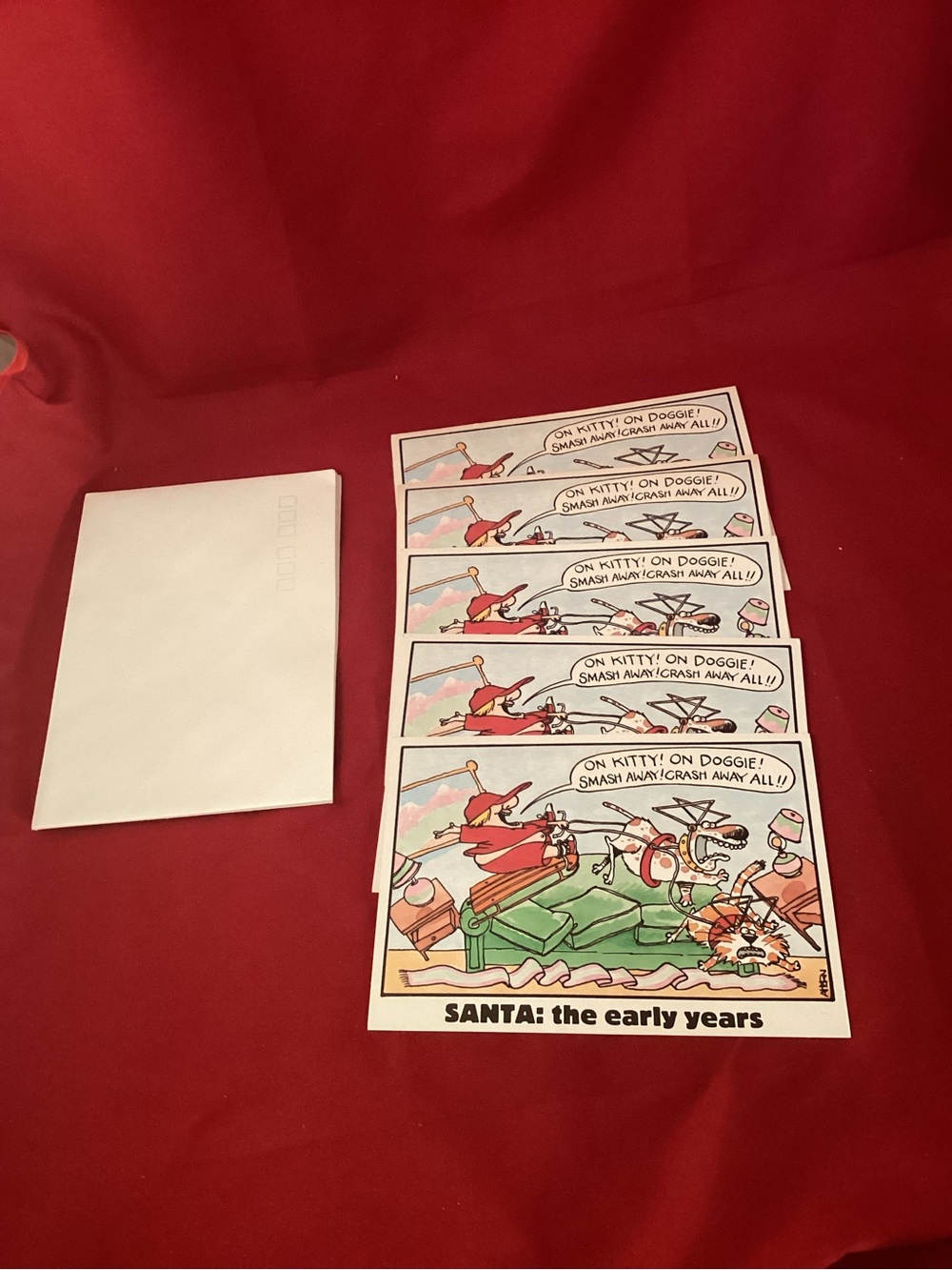 5 Vintage Hallmark Santa: the early years Holiday Cards With matching envelopes